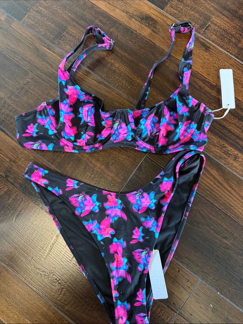 Bright swimwear eclipse pink top and bottom